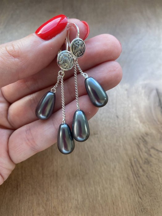 Серьги серебряные с фианитами 5.55 гр. 228909