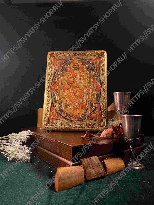 Подарочная икона Спас в Силах на мореном дубе 20х15 21165