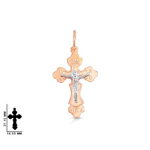 Крест золотой, с алмазной и лазерной огранкой. Вес  1,34 гр. MG95