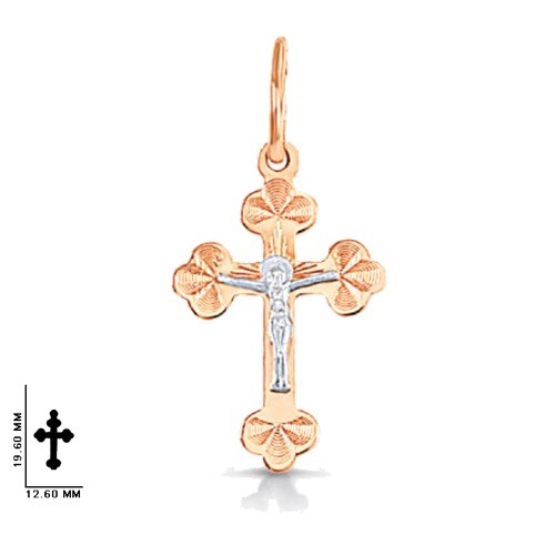 Крест золотой, с алмазной и лазерной огранкой. Вес  0,73 гр. MG97