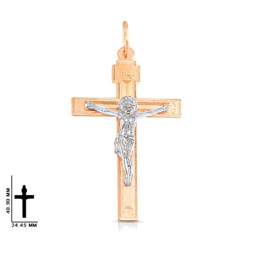 Крест золотой, с алмазной и лазерной огранкой. Вес  2,2 гр. MG100