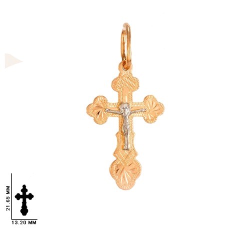 Крест золотой, с алмазной и лазерной огранкой. Вес  0,83 гр. MG101