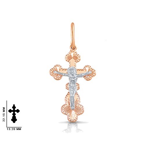 Крест золотой, с алмазной и лазерной огранкой. Вес  1 гр. MG104