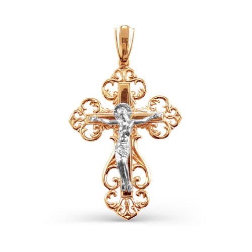 Крест золотой, с алмазной и лазерной огранкой. Вес  2,88 гр. MG108