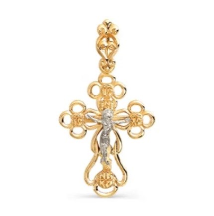 Крест золотой, с алмазной и лазерной огранкой. Вес  1,85 гр. MG109