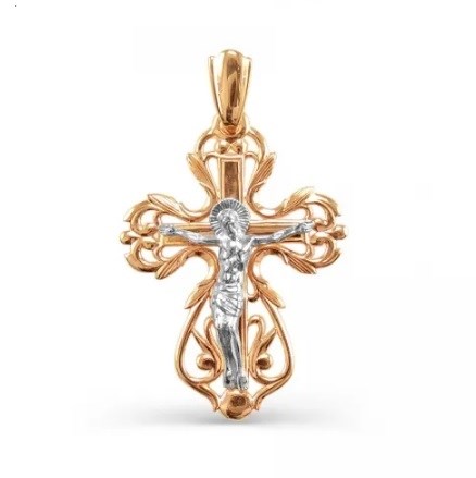 Крест золотой, с алмазной и лазерной огранкой. Вес  2,73 гр. MG113