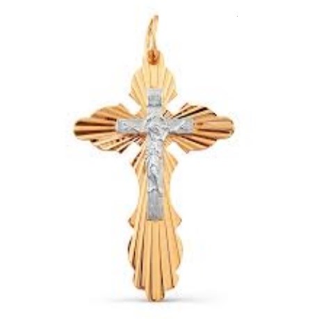 Крест золотой, с алмазной и лазерной огранкой. Вес  2,5 гр. MG115