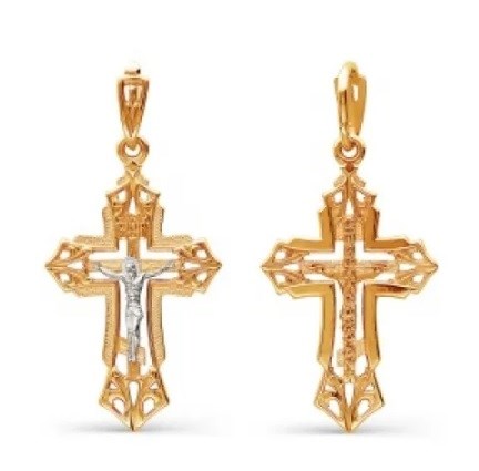 Крест золотой, с алмазной и лазерной огранкой. Вес  1,82 гр. MG124