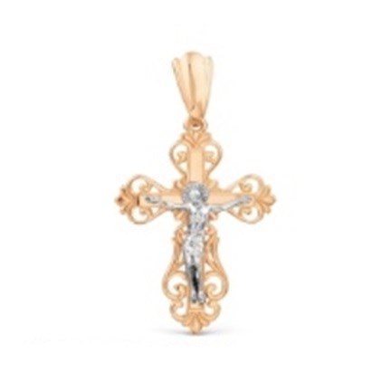 Крест золотой, с алмазной и лазерной огранкой. Вес  1,89 гр. MG127