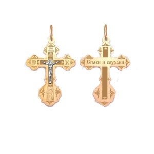 Крест золотой, с алмазной и лазерной огранкой. Вес  1,74 гр. MG132