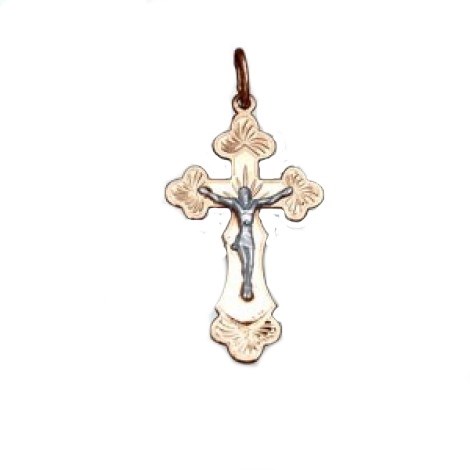 Крест золотой, с алмазной и лазерной огранкой. Вес  2,28 гр. MG135