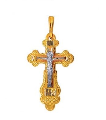 Крест золотой, с алмазной и лазерной огранкой. Вес  1,35 гр. MG147