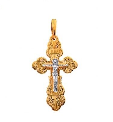 Крест золотой, с алмазной и лазерной огранкой. Вес  1,56 гр. MG148