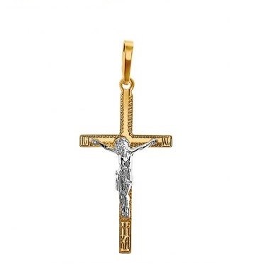 Крест золотой, с алмазной и лазерной огранкой. Вес  1,16 гр. MG150