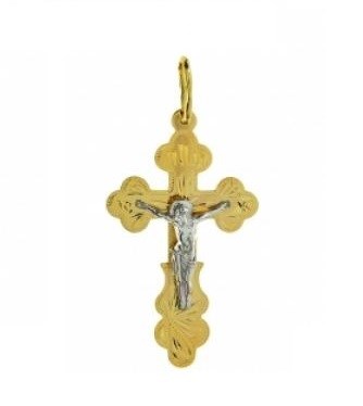 Крест золотой, с алмазной и лазерной огранкой. Вес  1,8 гр. MG151