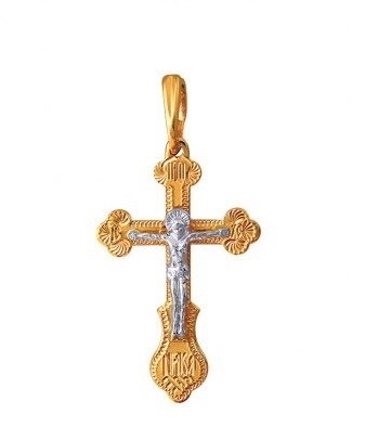 Крест золотой, с алмазной и лазерной огранкой. Вес  0,85 гр. MG152