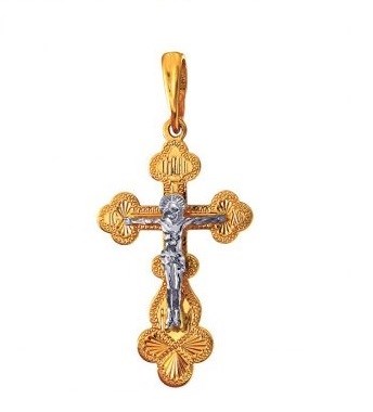 Крест золотой, с алмазной и лазерной огранкой. Вес  1,06 гр. MG156