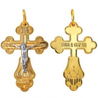 Крест золотой, с алмазной и лазерной огранкой. Вес  2,8 гр. MG159