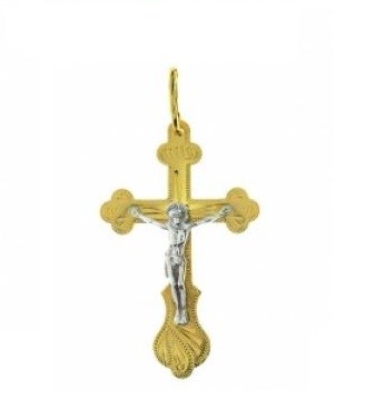 Крест золотой, с алмазной и лазерной огранкой. Вес  2,2 гр. MG163