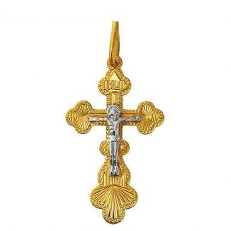 Крест золотой, с алмазной и лазерной огранкой. Вес  1,6 гр. MG173