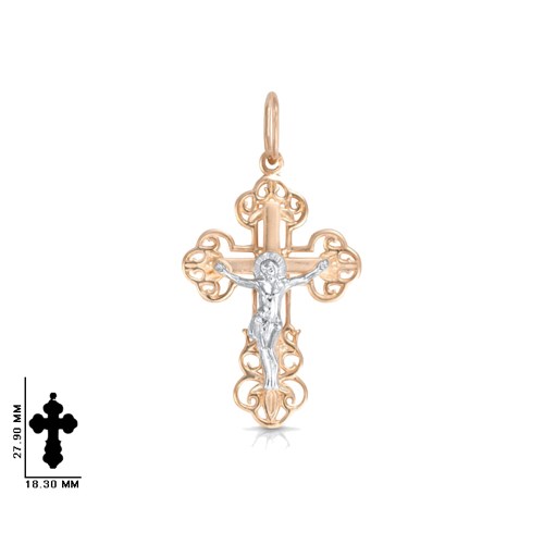 Крест золотой, с алмазной и лазерной огранкой. Вес  2,68 гр. MG185