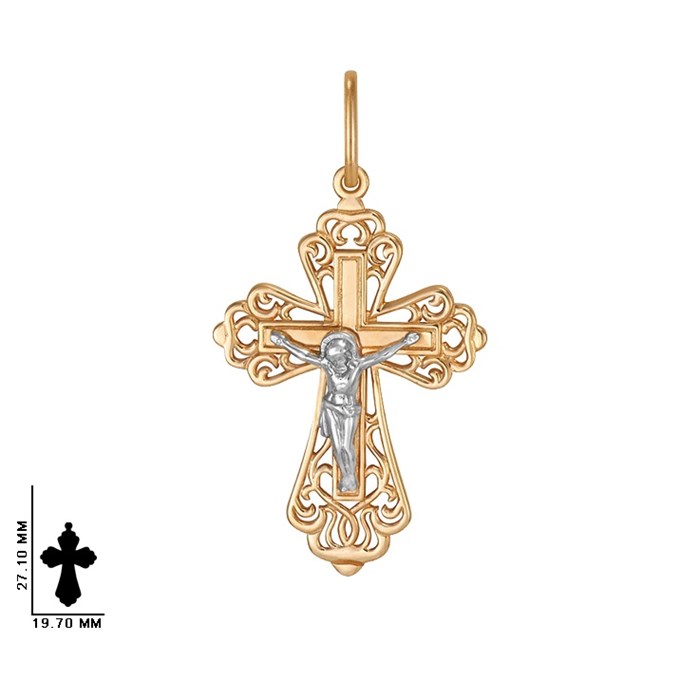 Крест золотой, с алмазной и лазерной огранкой. Вес  2,72 гр. MG188