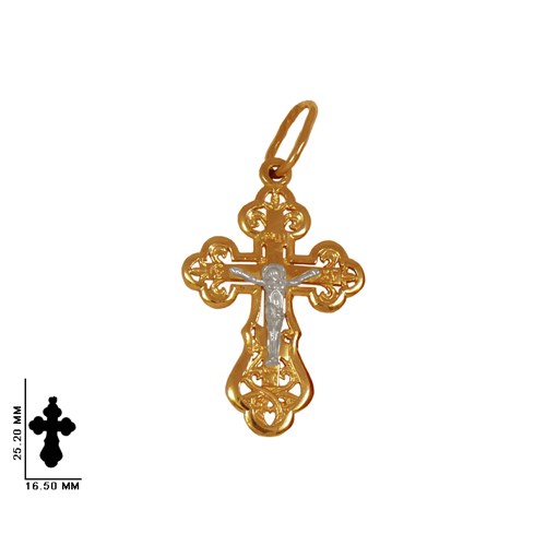 Крест золотой, с алмазной и лазерной огранкой. Вес  1,94 гр. MG192