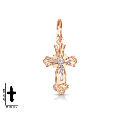 Крест золотой, с алмазной и лазерной огранкой. Вес  0,78 гр. MG197