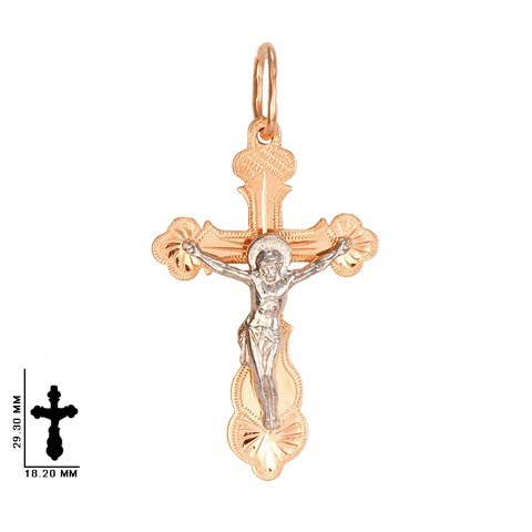 Крест золотой, с алмазной и лазерной огранкой. Вес  1,61 гр. MG198