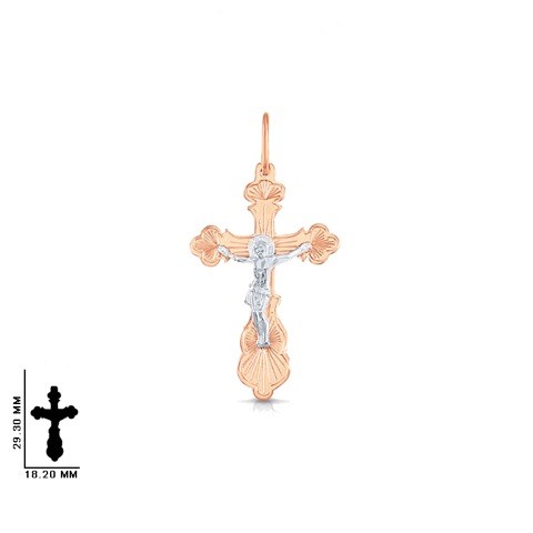 Крест золотой, с алмазной и лазерной огранкой. Вес  1,36 гр. MG199