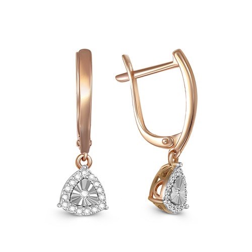 Серьги золотые с прелестными вставками. Вес 2,86 г. MG424