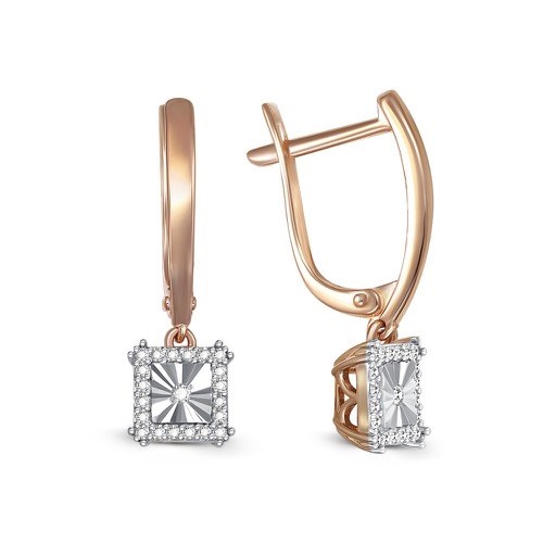 Серьги золотые с прелестными вставками. Вес 2,86 г. MG431