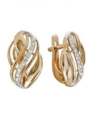 Серьги золотые с прелестными вставками. Вес 2,86 г. MG475