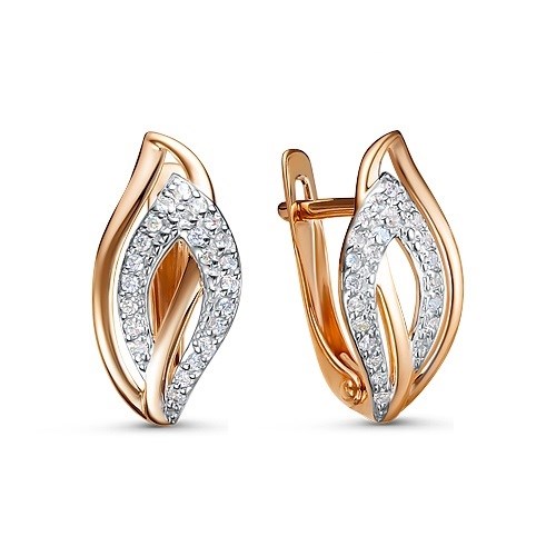Серьги золотые с прелестными вставками. Вес 2,86 г. MG499