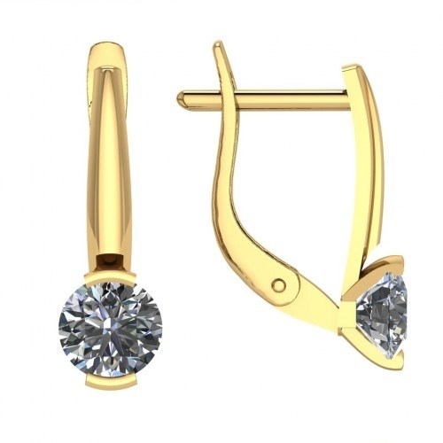 Серьги золотые с прелестными вставками. Вес 2,86 г. MG504