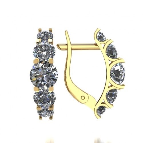 Серьги золотые с прелестными вставками. Вес 2,86 г. MG520