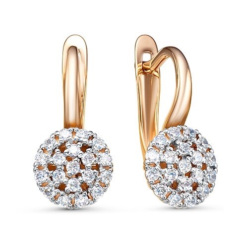 Серьги золотые с прелестными вставками. Вес 2,86 г. MG523