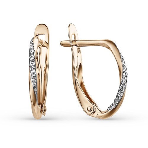 Серьги золотые с прелестными вставками. Вес 2,86 г. MG533