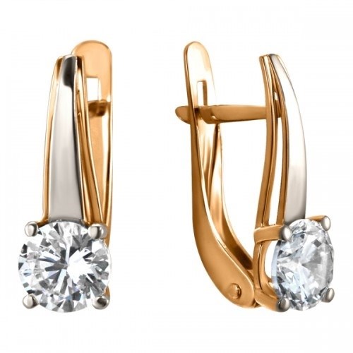 Серьги золотые с прелестными вставками. Вес 2,86 г. MG534
