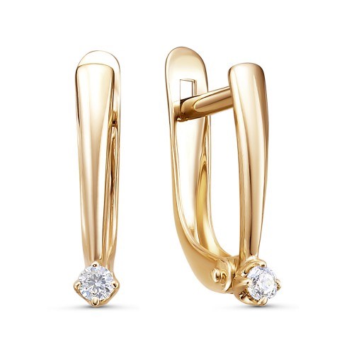Серьги золотые с прелестными вставками. Вес 2,86 г. MG594