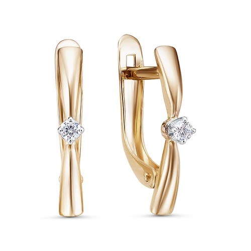Серьги золотые с прелестными вставками. Вес 2,86 г. MG595