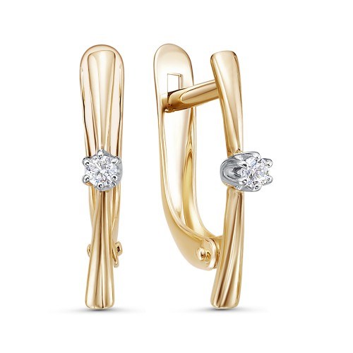 Серьги золотые с прелестными вставками. Вес 2,86 г. MG602