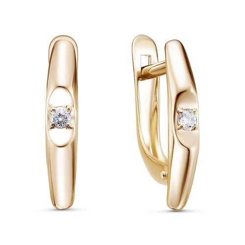 Серьги золотые с прелестными вставками. Вес 2,86 г. MG604