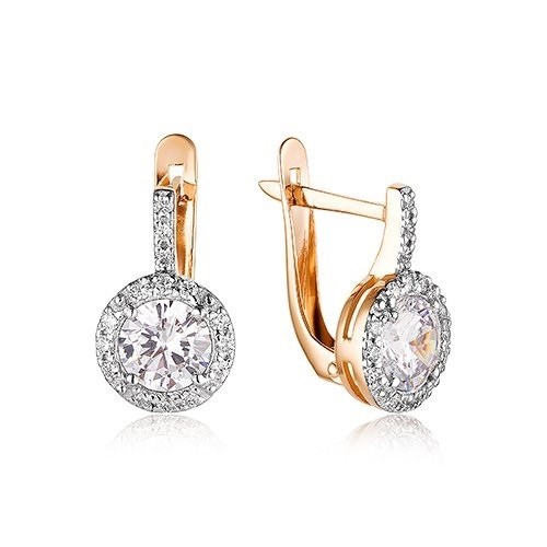 Серьги золотые с прелестными вставками. Вес 2,86 г. MG616