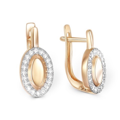 Серьги золотые с прелестными вставками. Вес 2,86 г. MG628
