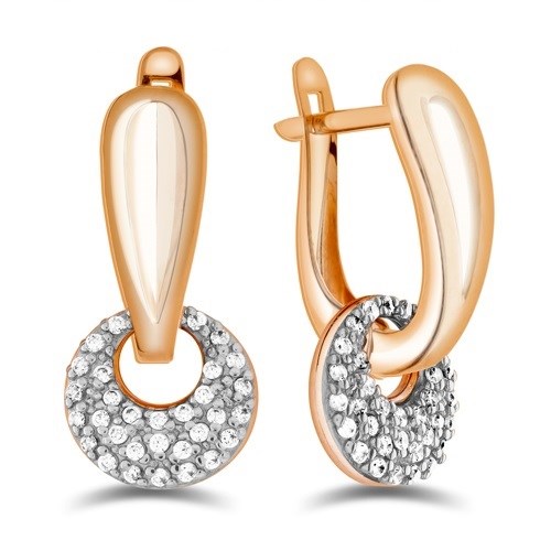 Серьги золотые с прелестными вставками. Вес 2,86 г. MG629