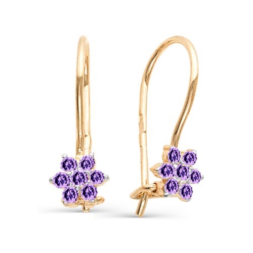 Серьги золотые с прелестными детскими вставками. Вес 2,86 г. MG639