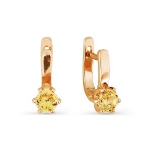 Серьги золотые с прелестными детскими вставками. Вес 2,86 г. MG792