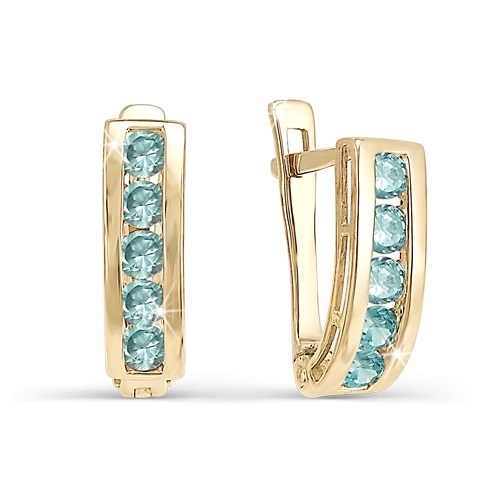 Серьги золотые с прелестными детскими вставками. Вес 2,86 г. MG795