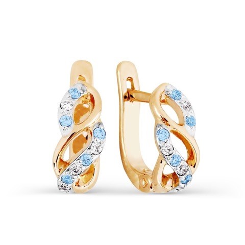 Серьги золотые с прелестными детскими вставками. Вес 2,86 г. MG797